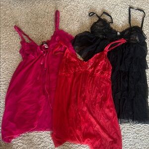 Cosabella lot of 3- Red, Pink, and Black